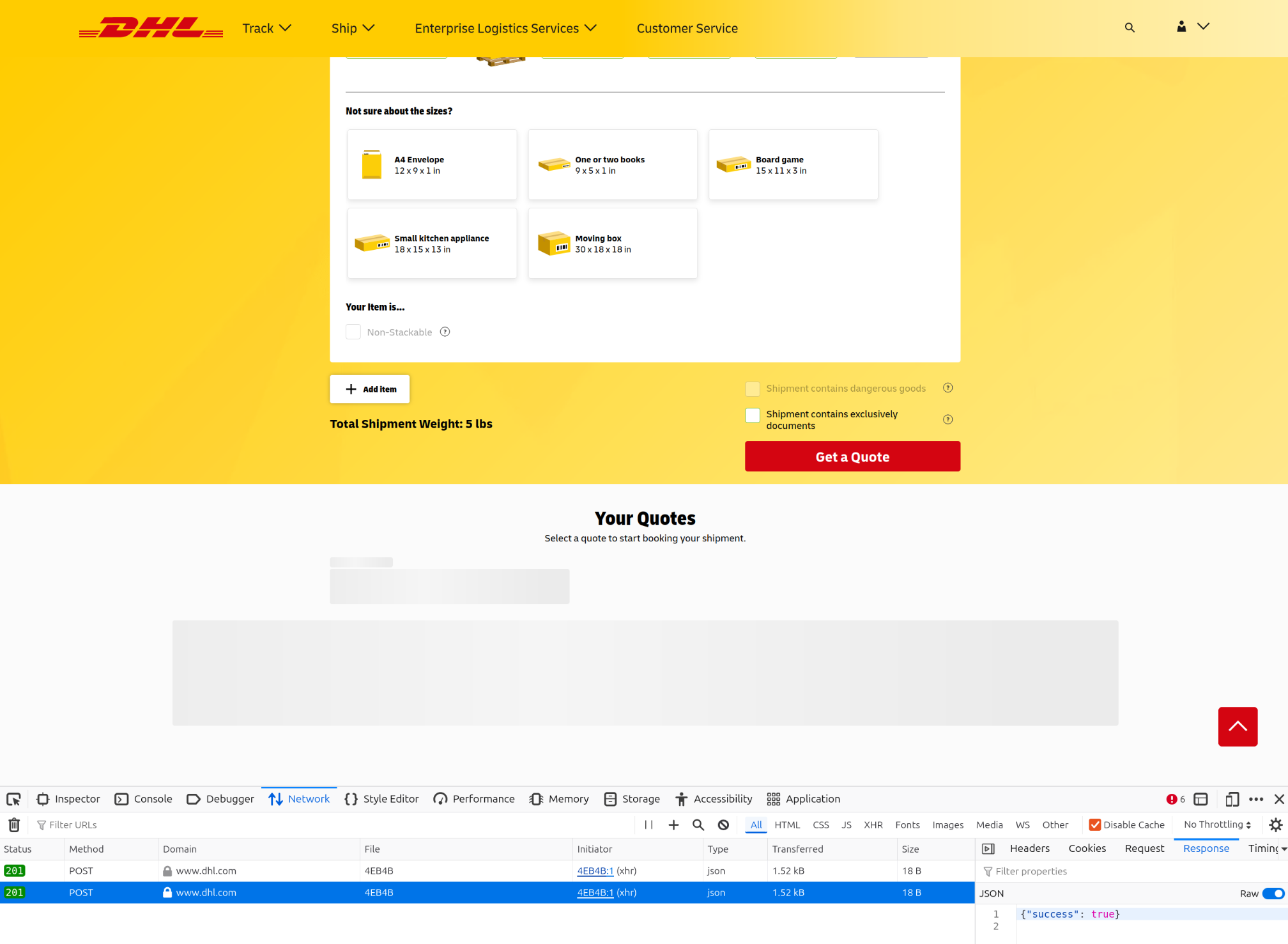 DHL page